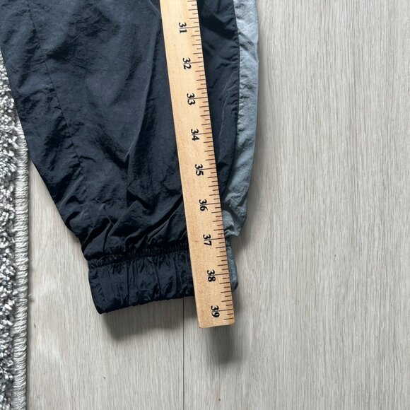 Vintage Style Nike Script Logo Track Pants Black White Y2K Baggy Joggers Small - Picture 7 of 9
